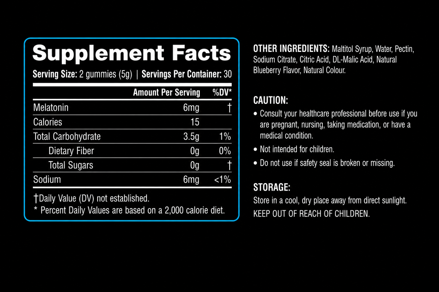 XYRO Sleep supplement facts